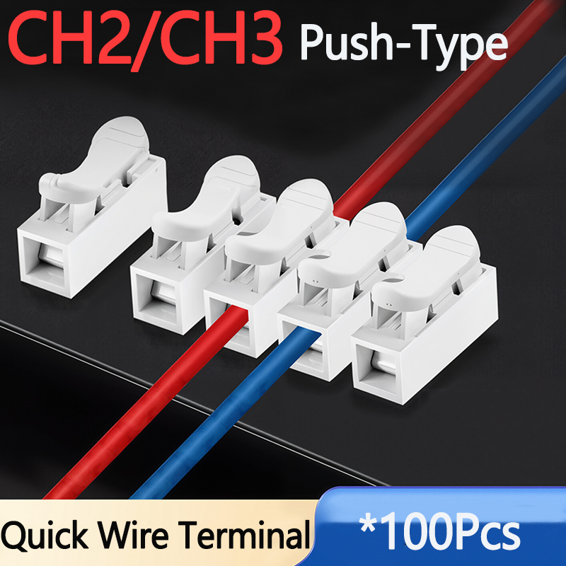 Push Fit Connector - 100Pcs CH2 CH3 5A 250V Push