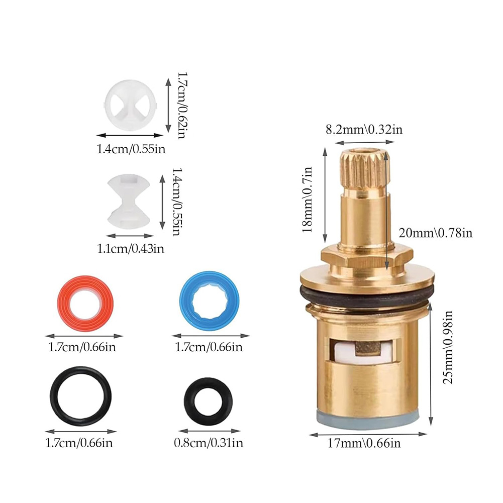 Silicone Tap Washer - 2 Pack Brass Tap Cartridge with
