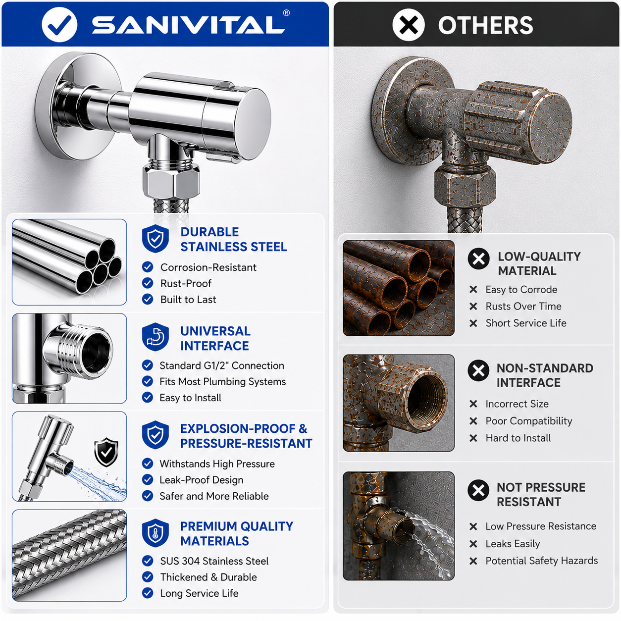 SANIVITAL G1/2 Angle Valve Sta - огляд і ціна Toilet Fill Valve