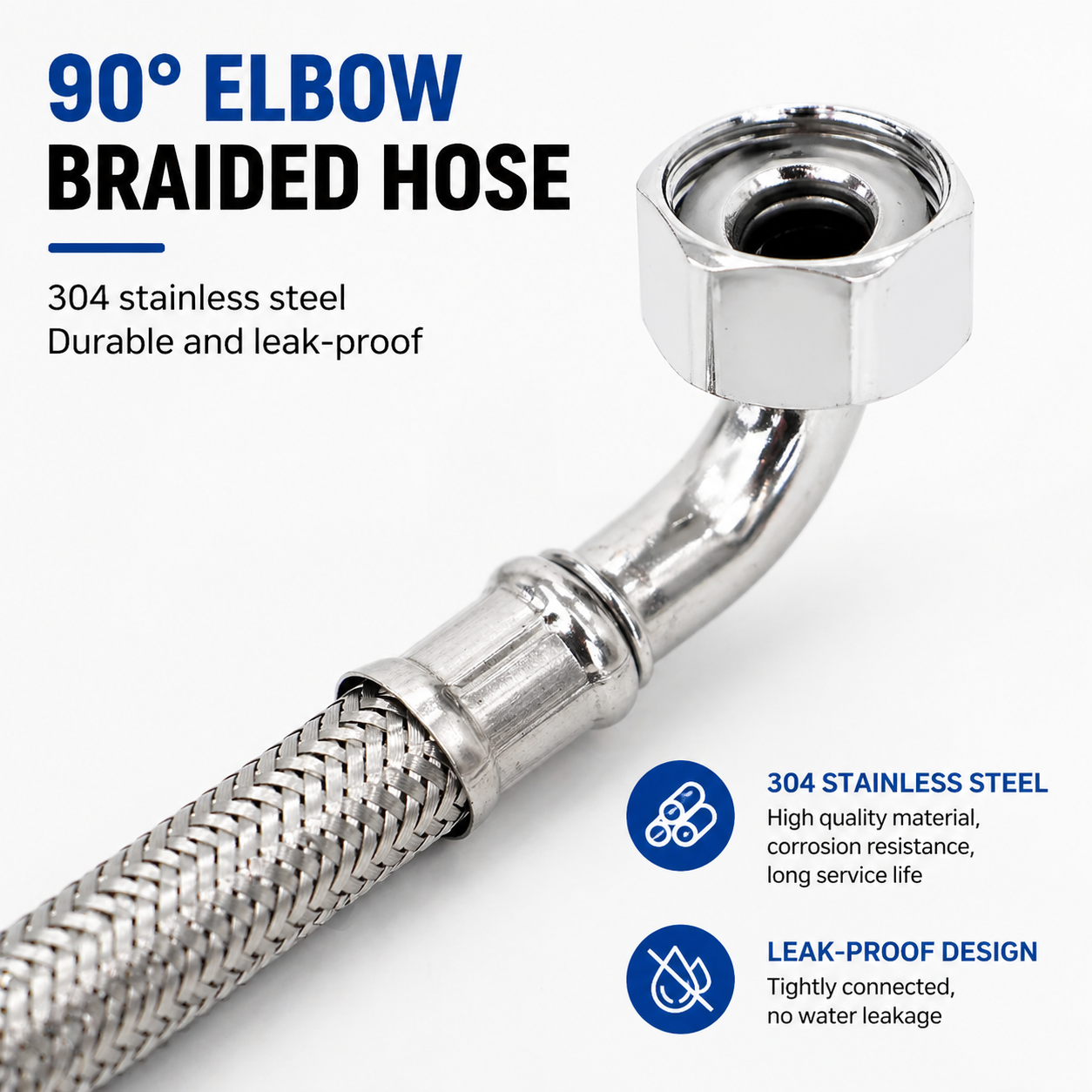 304 Stainless Steel Hose Angle - огляд і ціна Flexible Hose Braided