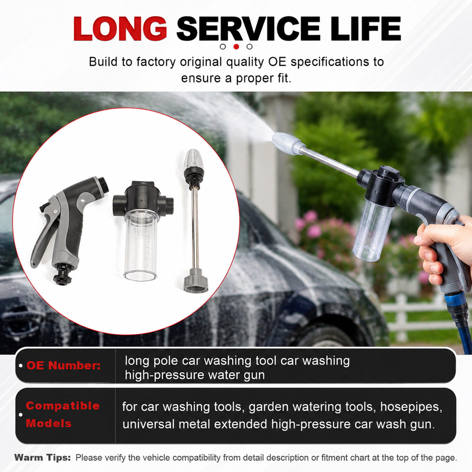Long Pole Washing Tool for Car - огляд і ціна Flexible Hose Braided